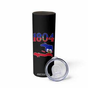 1804 Haiti Map and Flag Skinny Tumbler Haitian Heritage Pride Graphic TS02 Print Your Wear