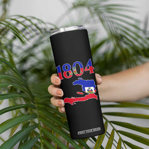 1804 Haiti Map and Flag Skinny Tumbler Haitian Heritage Pride Graphic TS02 Print Your Wear