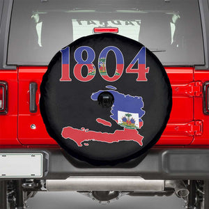 1804 Haiti Map and Flag Spare Tire Cover Haitian Heritage Pride Graphic TS02 Black Print Your Wear
