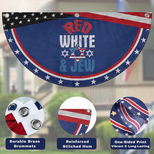 Red White and Jew Patriotic Fan Flag Funny Jewish 4th of July Star Of David