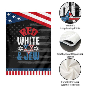 Red White and Jew Garden Flag Funny Jewish Patriotic 4th of July Star Of David TS02 Print Your Wear