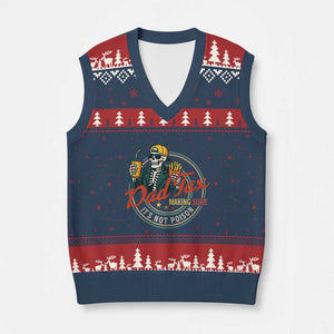 Funny Dad Tax Skeleton V-Neck Knit Sweater Vest Making Sure Its Not Poison Retro Food Humor Fathers Day Gift TS02 Navy Red Print Your Wear