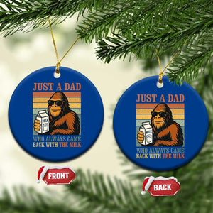 Funny Bigfoot Dad Ceramic Ornament Just A Dad Who Always Came Back With The Milk Retro Father's Day TS02 1pc Blue Print Your Wear