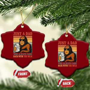 Funny Bigfoot Dad Ceramic Ornament Just A Dad Who Always Came Back With The Milk Retro Father's Day TS02 Print Your Wear