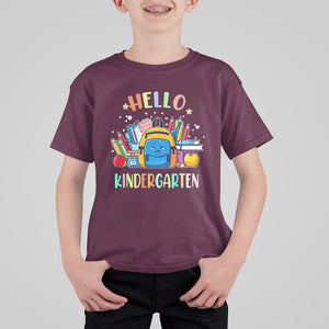 Hello Kindergarten T Shirt For Kid Happy First Day Of School Boys Girls TS02 Maroon Printyourwear