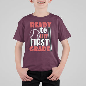 1st Grade T Shirt For Kid Ready To Hit First Grade Baseball Lovers TS02 Printyourwear