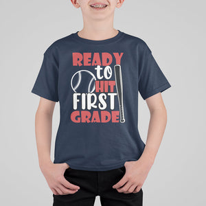 1st Grade T Shirt For Kid Ready To Hit First Grade Baseball Lovers TS02 Printyourwear