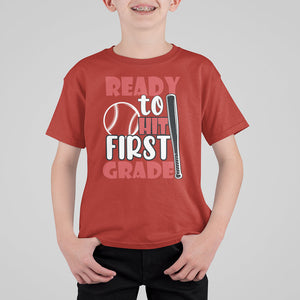 1st Grade T Shirt For Kid Ready To Hit First Grade Baseball Lovers TS02 Printyourwear