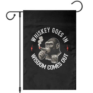 Funny Gorilla Whiskey Goes In Wisdom Comes Out Garden Flag Cigarette and Drinking Addict Humor TS02 Black Print Your Wear