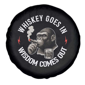 Funny Gorilla Whiskey Goes In Wisdom Comes Out Spare Tire Cover Cigarette and Drinking Addict Humor TS02 Print Your Wear