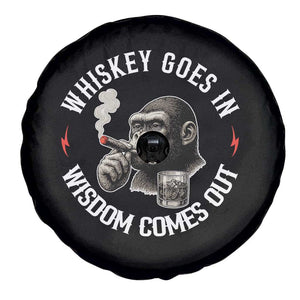 Funny Gorilla Whiskey Goes In Wisdom Comes Out Spare Tire Cover Cigarette and Drinking Addict Humor TS02 Print Your Wear