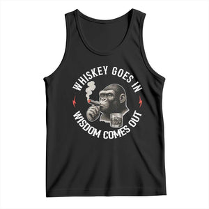 Funny Gorilla Whiskey Goes In Wisdom Comes Out Tank Top Cigarette and Drinking Addict Humor TS02 Black Print Your Wear