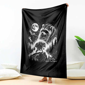 Jimothy Three Raccoon Moon Parody Wildlife Graphic Throw Blanket Vintage Seattle Feral Legend Trash Panda Meme