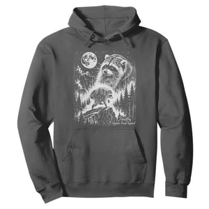Jimothy Three Raccoon Moon Parody Wildlife Graphic Hoodie Vintage Seattle Feral Legend Trash Panda Meme