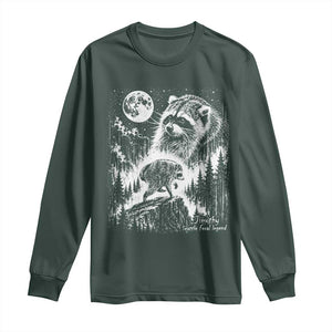 Jimothy Three Raccoon Moon Parody Wildlife Graphic Long Sleeve Shirt Vintage Seattle Feral Legend Trash Panda Meme