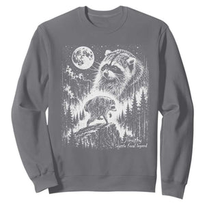 Jimothy Three Raccoon Moon Parody Wildlife Graphic Sweatshirt Vintage Seattle Feral Legend Trash Panda Meme