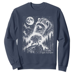 Jimothy Three Raccoon Moon Parody Wildlife Graphic Sweatshirt Vintage Seattle Feral Legend Trash Panda Meme