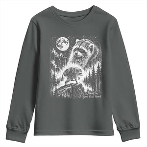 Jimothy Three Raccoon Moon Parody Wildlife Graphic Youth Sweatshirt Vintage Seattle Feral Legend Trash Panda Meme