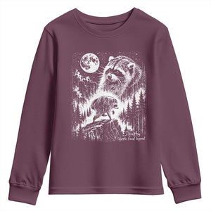 Jimothy Three Raccoon Moon Parody Wildlife Graphic Youth Sweatshirt Vintage Seattle Feral Legend Trash Panda Meme