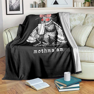Mothma'am Pink Bow Cryptid Spooky Throw Blanket Funny Cute Coquette Mothman Legend Graphic