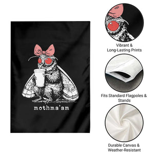 Mothma'am Pink Bow Cryptid Spooky Garden Flag Funny Cute Coquette Mothman Legend Graphic