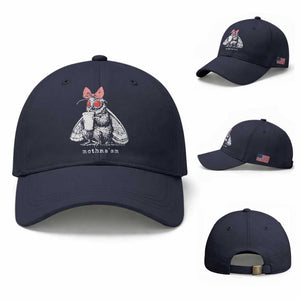 Mothma'am Pink Bow Cryptid Spooky Baseball Cap Funny Cute Coquette Mothman Legend Graphic