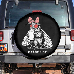 Mothma'am Pink Bow Cryptid Spooky Spare Tire Cover Funny Cute Coquette Mothman Legend Graphic