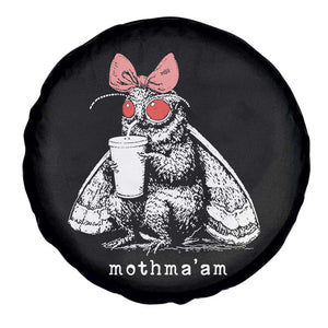 Mothma'am Pink Bow Cryptid Spooky Spare Tire Cover Funny Cute Coquette Mothman Legend Graphic