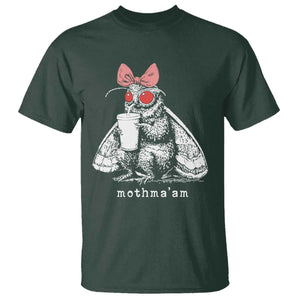 Mothma'am Pink Bow Cryptid Spooky T Shirt Funny Cute Coquette Mothman Legend Graphic