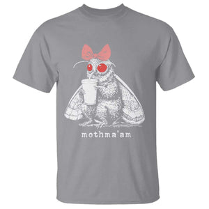 Mothma'am Pink Bow Cryptid Spooky T Shirt Funny Cute Coquette Mothman Legend Graphic