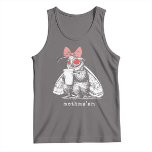 Mothma'am Pink Bow Cryptid Spooky Tank Top Funny Cute Coquette Mothman Legend Graphic
