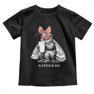 Mothma'am Pink Bow Cryptid Spooky Toddler T Shirt Funny Cute Coquette Mothman Legend Graphic