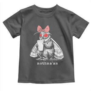 Mothma'am Pink Bow Cryptid Spooky Toddler T Shirt Funny Cute Coquette Mothman Legend Graphic