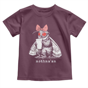 Mothma'am Pink Bow Cryptid Spooky Toddler T Shirt Funny Cute Coquette Mothman Legend Graphic