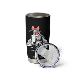 Mothma'am Pink Bow Cryptid Spooky Tumbler Cup Funny Cute Coquette Mothman Legend Graphic