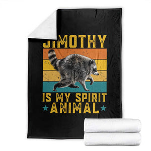 Jimothy Is My Spirit Animal Seattle Raccoon Lover Throw Blanket Retro Sunset Viral Ballard Trash Panda Graphic