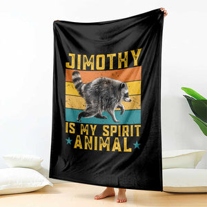 Jimothy Is My Spirit Animal Seattle Raccoon Lover Throw Blanket Retro Sunset Viral Ballard Trash Panda Graphic