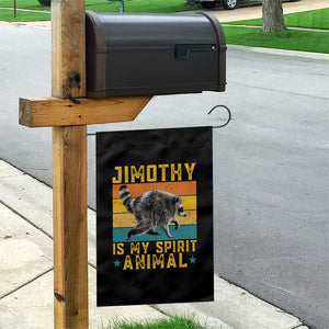 Jimothy Is My Spirit Animal Seattle Raccoon Lover Garden Flag Retro Sunset Viral Ballard Trash Panda Graphic