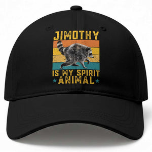 Jimothy Is My Spirit Animal Seattle Raccoon Lover Baseball Cap Retro Sunset Viral Ballard Trash Panda Graphic