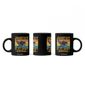 Jimothy Is My Spirit Animal Seattle Raccoon Lover Coffee Mug Retro Sunset Viral Ballard Trash Panda Graphic