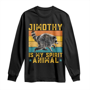 Jimothy Is My Spirit Animal Seattle Raccoon Lover Long Sleeve Shirt Retro Sunset Viral Ballard Trash Panda Graphic