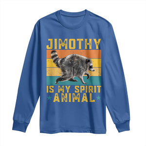 Jimothy Is My Spirit Animal Seattle Raccoon Lover Long Sleeve Shirt Retro Sunset Viral Ballard Trash Panda Graphic