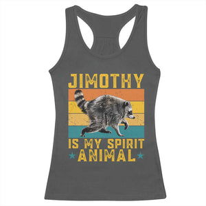 Jimothy Is My Spirit Animal Seattle Raccoon Lover Racerback Tank Top Retro Sunset Viral Ballard Trash Panda Graphic