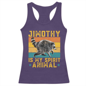 Jimothy Is My Spirit Animal Seattle Raccoon Lover Racerback Tank Top Retro Sunset Viral Ballard Trash Panda Graphic