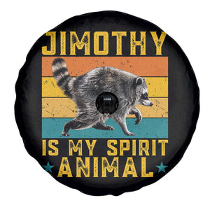Jimothy Is My Spirit Animal Seattle Raccoon Lover Spare Tire Cover Retro Sunset Viral Ballard Trash Panda Graphic