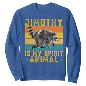 Jimothy Is My Spirit Animal Seattle Raccoon Lover Sweatshirt Retro Sunset Viral Ballard Trash Panda Graphic