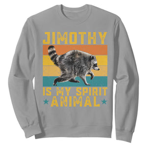 Jimothy Is My Spirit Animal Seattle Raccoon Lover Sweatshirt Retro Sunset Viral Ballard Trash Panda Graphic