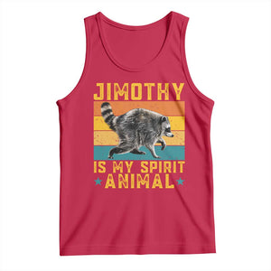 Jimothy Is My Spirit Animal Seattle Raccoon Lover Tank Top Retro Sunset Viral Ballard Trash Panda Graphic