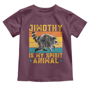 Jimothy Is My Spirit Animal Seattle Raccoon Lover Toddler T Shirt Retro Sunset Viral Ballard Trash Panda Graphic