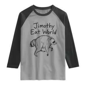 Jimothy Eat World Funny Music Parody Raglan Shirt Viral Seattle Raccoon Trash Panda Meme